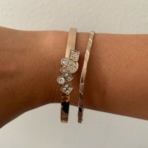 2 Gold Bangle Bracelets